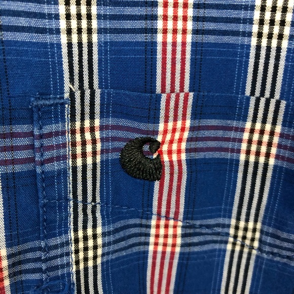 Carhartt Shirt Mens L Blue Plaid Button Down Collared Casual Long Sleeve… - Picture 2 of 7